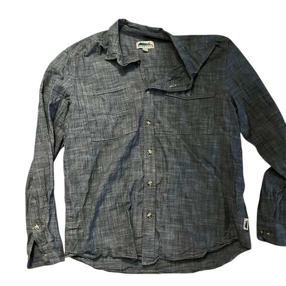 Blue Casual Button Down Shirt with Relaxed Fit - Picture 1 of 3